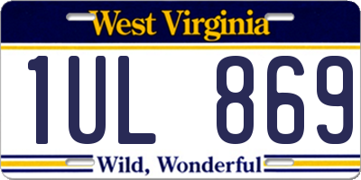 WV license plate 1UL869