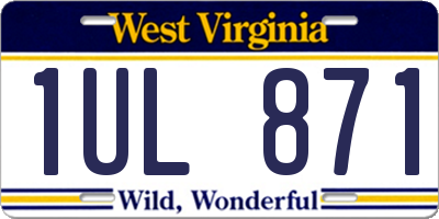 WV license plate 1UL871