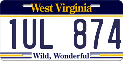 WV license plate 1UL874