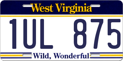 WV license plate 1UL875