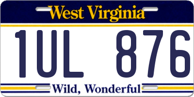 WV license plate 1UL876