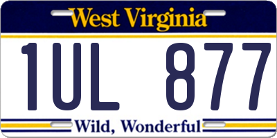 WV license plate 1UL877