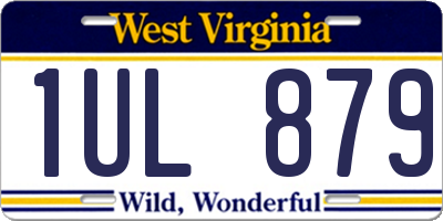 WV license plate 1UL879