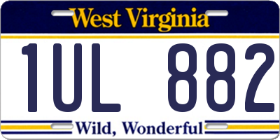 WV license plate 1UL882