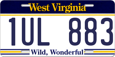 WV license plate 1UL883