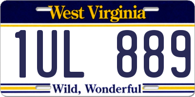 WV license plate 1UL889