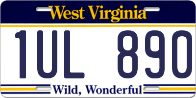WV license plate 1UL890