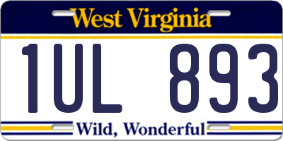 WV license plate 1UL893
