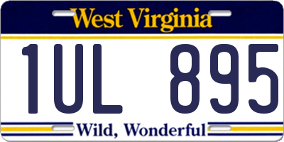 WV license plate 1UL895
