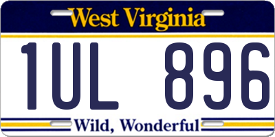 WV license plate 1UL896