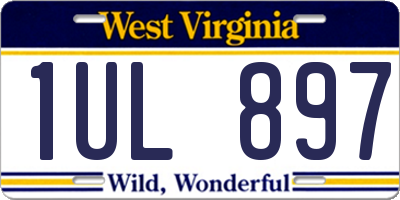 WV license plate 1UL897