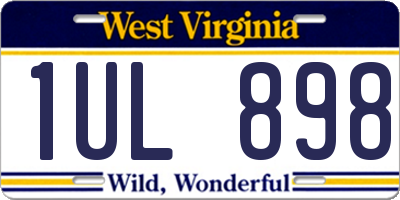 WV license plate 1UL898