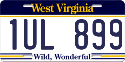WV license plate 1UL899