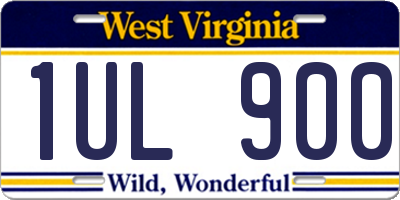 WV license plate 1UL900