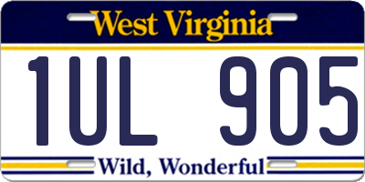 WV license plate 1UL905
