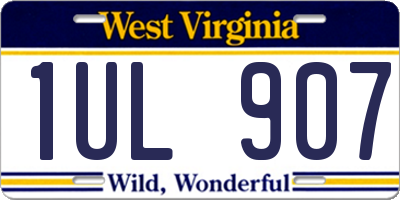 WV license plate 1UL907