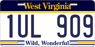 WV license plate 1UL909