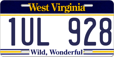 WV license plate 1UL928