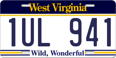 WV license plate 1UL941