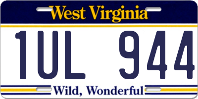 WV license plate 1UL944