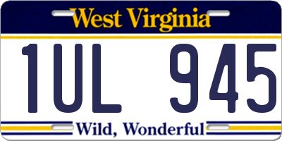 WV license plate 1UL945