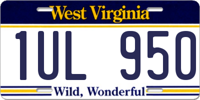 WV license plate 1UL950