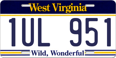 WV license plate 1UL951