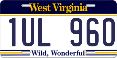 WV license plate 1UL960