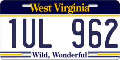 WV license plate 1UL962