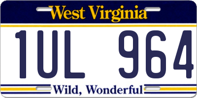 WV license plate 1UL964