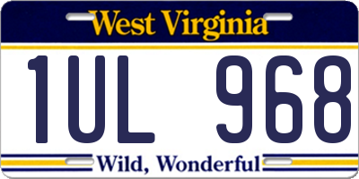 WV license plate 1UL968