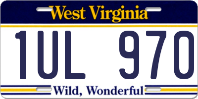 WV license plate 1UL970