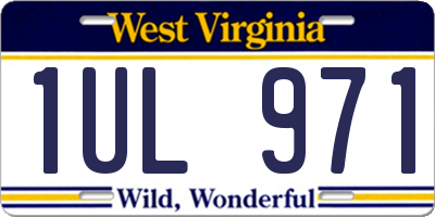 WV license plate 1UL971