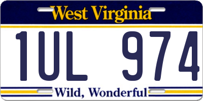WV license plate 1UL974