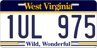 WV license plate 1UL975