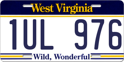 WV license plate 1UL976