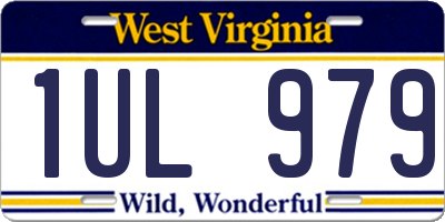 WV license plate 1UL979