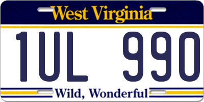 WV license plate 1UL990