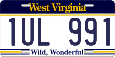 WV license plate 1UL991