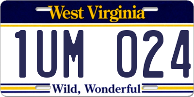 WV license plate 1UM024