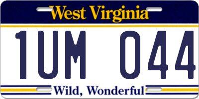 WV license plate 1UM044