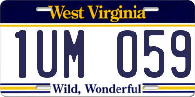 WV license plate 1UM059