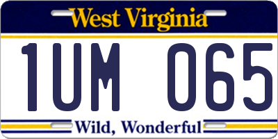 WV license plate 1UM065