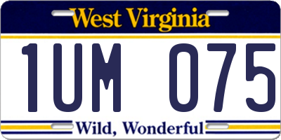 WV license plate 1UM075