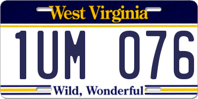 WV license plate 1UM076