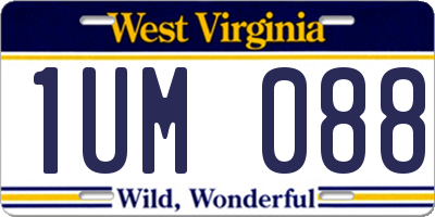 WV license plate 1UM088