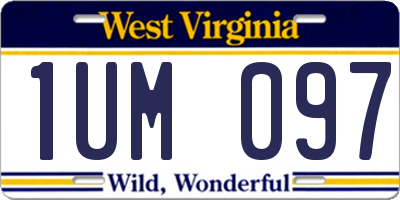 WV license plate 1UM097