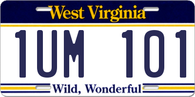 WV license plate 1UM101