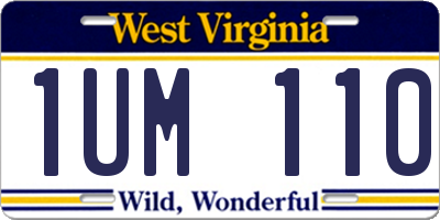 WV license plate 1UM110