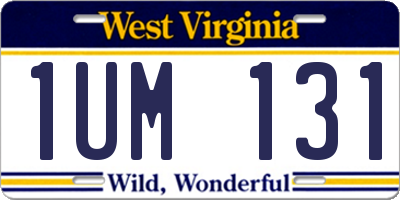 WV license plate 1UM131